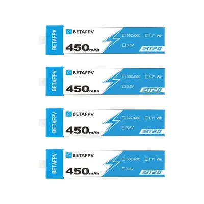 Аккумулятор BETAFPV BT2.0 450mAh 1S 30C HV Battery, LiPo, 450мАч, 1S, BT2.0