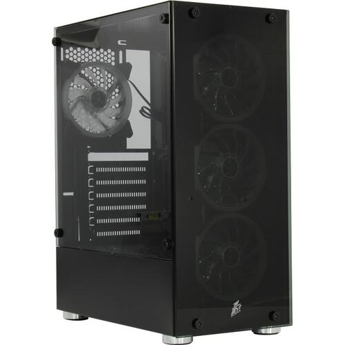 Корпус 1STPLAYER FIRE DANCING V2-A, черный (V2-A-4R1) ATX, tempered glass / 4x 120mm LED fans inc.
