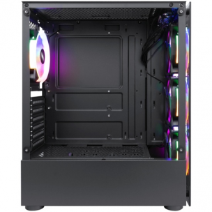 Корпус 1STPLAYER FIRE DANCING V2-A, черный (V2-A-4R1) ATX, tempered glass / 4x 120mm LED fans inc.