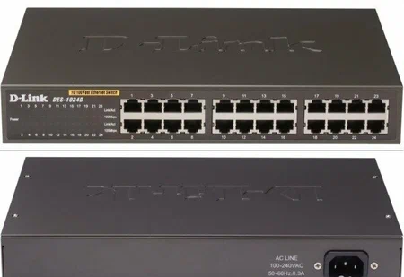 Коммутатор D-Link &amp;lt;DES-1024D/E&amp;gt;  Fast E-net Switch 24-port (24UTP, 10/100Mbps)