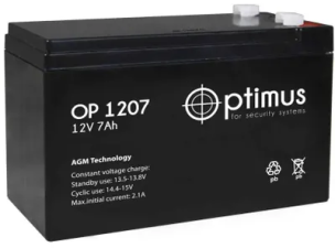 Аккумуляторная батарея для ИБП Optimus OP 1207 12В, 7Ач