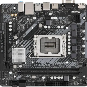 Материнская плата ASRock H610M-HDV (RTL) LGA1700 &amp;lt;H610&amp;gt; PCI-E Dsub+HDMI+DP GbLAN SATA MicroATX 2DDR4
