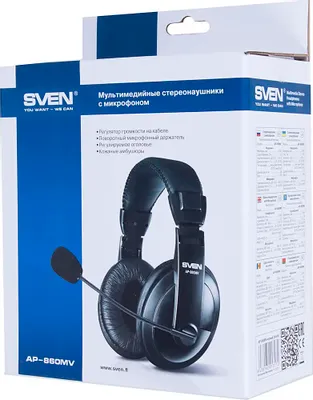 Гарнитура Sven AP-860MV, для компьютера, мониторные, проводные