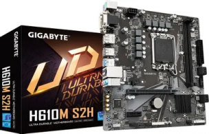 Материнская плата Gigabyte H610M S2H Soc-1700 Intel H610 2xDDR5 mATX AC`97 8ch(7.1) GbLAN+VGA+DVI+HDMI+DP