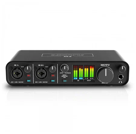 Аудио интерфейс MOTU M4 USB , 24бит/96кГц, XLR микр. вход, 1/4&amp;#039; TRS Jack инстр. вход, 2x1/4&amp;#039; TRS Jack + 1/8&amp;#039; стерео miniJack лин. входы, 2x1/4&amp;#039; TRS Jac