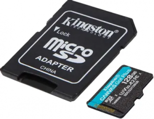 Карта памяти128Gb Kingston Canvas Go Plus microSDXC UHS-I U3 A2 + ADP (170/90 MB/s) SDCG3/128GB