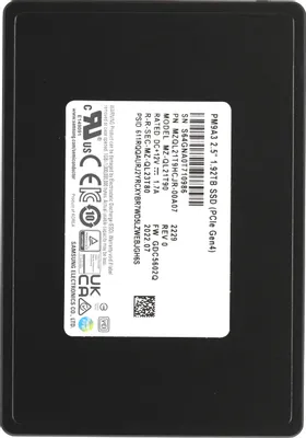 SSD накопитель Samsung PM9A3 MZQL21T9HCJR-00A07 1.9ТБ, 2.5&amp;quot;, PCIe 4.0 x4, NVMe, U.2, oem
