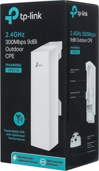 Точка доступа TP-LINK &amp;lt;CPE210&amp;gt; Outdoor CPE (802.11b/g/n, 300Mbps, 9dBi)