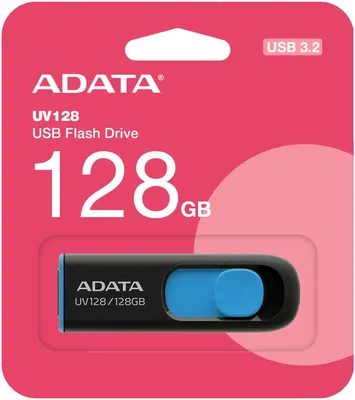 Флешка USB 128GB ADATA UV128 AUV128-128G-RBE USB 3.0,128GB Blue, RTL