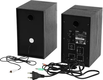 Колонки SVEN SPS-621 чёрные (2x14W, Bluetooth, дерево)