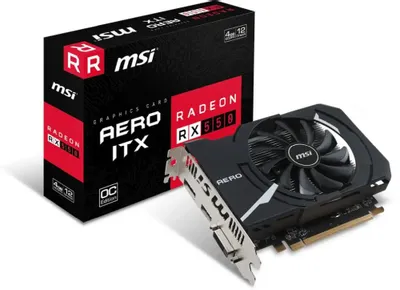 Видеокарта 4Gb MSI AERO ITX 4G OC DDR5 (RTL) DVI+HDMI+DP &amp;lt; RADEON RX 550 &amp;gt;