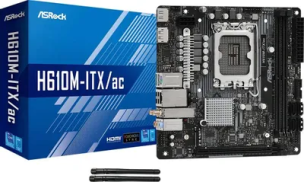 Материнская плата ASROCK H610M-ITX/AC, LGA 1700, Intel H610, mini-ITX, Ret