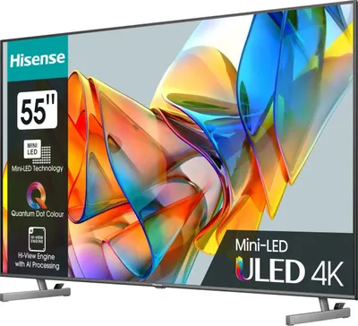 55&amp;quot; Телевизор Hisense 55U6KQ, MiniLED, 4K Ultra HD, темно-серый, СМАРТ ТВ, Vidaa