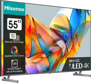 55&amp;quot; Телевизор Hisense 55U6KQ, MiniLED, 4K Ultra HD, темно-серый, СМАРТ ТВ, Vidaa