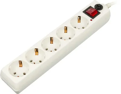 Сетевой фильтр 3,0м BURO 500SH-3-W (5 розеток) белый