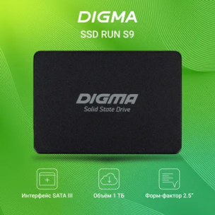 SSD накопитель Digma Run S9 DGSR2001TS93T 1ТБ, 2.5&amp;quot;, SATA III, SATA, rtl