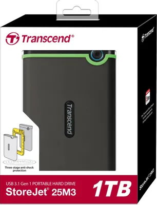 Внешний диск HDD Transcend StoreJet 25M3S TS1TSJ25M3S, 1ТБ