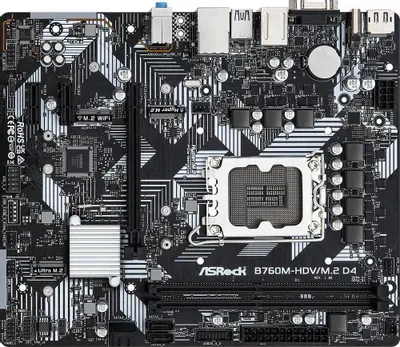 Материнская плата ASROCK B760M-HDV/M.2 D4, LGA 1700, Intel B760, mATX, Ret