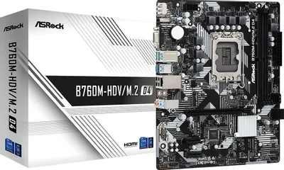 Материнская плата ASROCK B760M-HDV/M.2 D4, LGA 1700, Intel B760, mATX, Ret