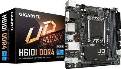 Материнская плата GIGABYTE H610I (RTL) LGA1700 &amp;lt;H610&amp;gt; PCI-E Dsub+HDMI+2xDP GbLAN SATA Mini-ITX 2DDR5