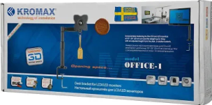 Кронштейн для мониторов ЖК Kromax OFFICE-1, до 24", до 10кг, настольный, поворот и наклон