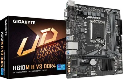 Материнская плата GIGABYTE H610M H V3 DDR4, LGA 1700, Intel H610, mATX, Ret