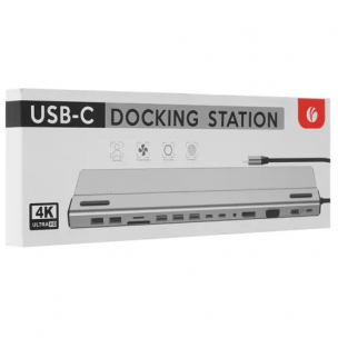 Док-станция VCOM CU4703 серебристый