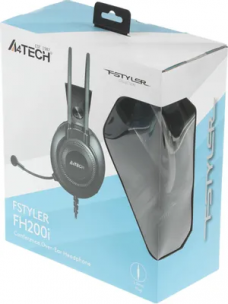 Гарнитура A4TECH Fstyler FH200i, для компьютера, накладные, проводные, серый [fh200i grey]