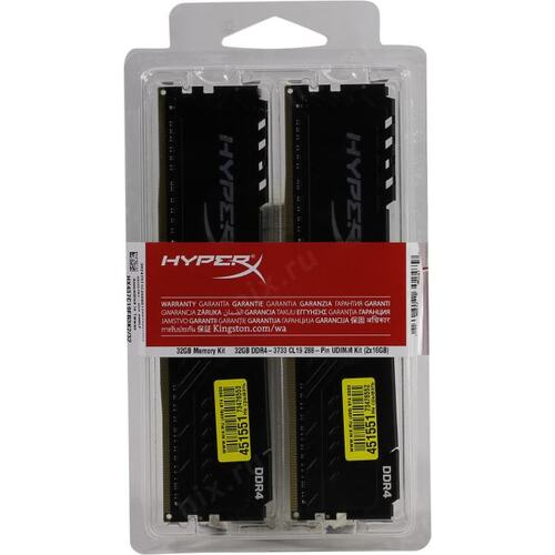 Оперативная память 32Gb Kingston HyperX Fury &amp;lt;HX437C19FB3K2/32&amp;gt; DDR4 DIMM 32Gb KIT 2*16Gb &amp;lt;PC4-29800&amp;gt; CL19