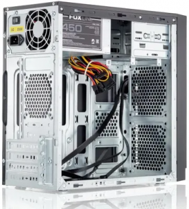 Корпус MiniTower Case Foxline FL-702, mATX, 1x5.25EXT, 1x3.5EXT, 2x3.5INT, 2xUSB2.0, HDA, w/o FAN, w/450W ATX PSU, w/1.2m EU pwr cord