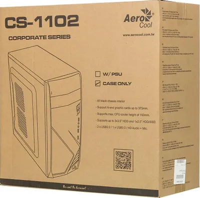 Корпус ATX Aerocool CS-1102, Midi-Tower, без БП
