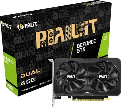 Видеокарта Palit NVIDIA GeForce GTX 1630 PA-GTX1630 DUAL 4G 4ГБ GDDR6, Ret [ne6163001bg6-1175d]
