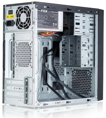 Корпус Minitower Foxline FL-733 &amp;lt; FL-733-FZ450R &amp;gt;,mATX, 2x5.25EXT, 2x3.5EXT, 5x3.5INT, 2xUSB2.0, HDA, w/o FAN, w/450W ATX PSU, w/1.2m EU pwr cord