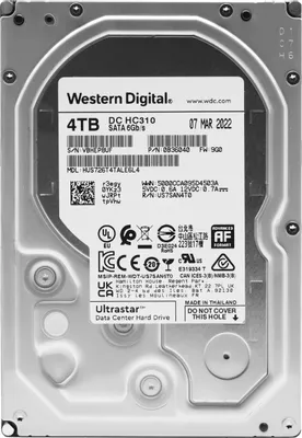 Жесткий диск 4 Tb SATA 6Gb/s Western Digital Ultrastar DC HC310 &amp;lt;HUS726T4TALE6L4&amp;gt; 3.5&amp;quot; 7200rpm 256Mb 512E