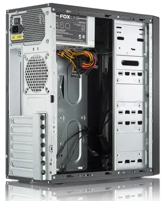 Корпус ATX FOXLINE FL-301-FZ450R, Midi-Tower, 450Вт, черный [fl-301-fz500r]