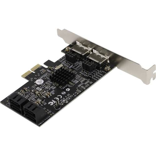 SATA контроллер ExeGate EXE-504 (OEM) PCI-Ex2, SATA 6Gb/s, 2 port-ext, 4port-int &amp;lt;EX283711RUS&amp;gt;