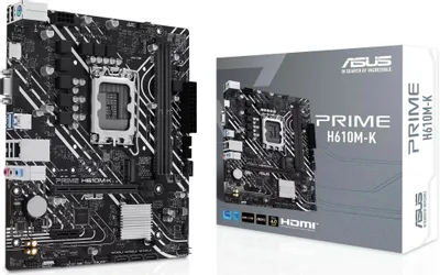 Материнская плата Asus PRIME H610M-K Soc-1700 Intel H610 2xDDR5 mATX AC`97 8ch(7.1) GbLAN+VGA+HDM