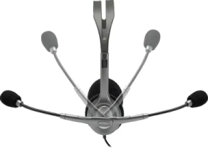Гарнитура Logitech Stereo H110, для контактных центров, накладные, проводные, серебристый [981-000271]
