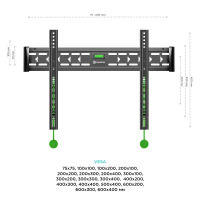 Кронштейн для телевизора ONKRON FM6, 43-85&amp;quot;, настенный, фиксированный