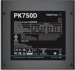 Блок питания 750W Deepcool &lt;R-PK750D-FA0B-EU&gt; 750W ATX (24+4x4+4x6/8пин) 80+ bronze APFC 120mm fan 8xSATA RTL