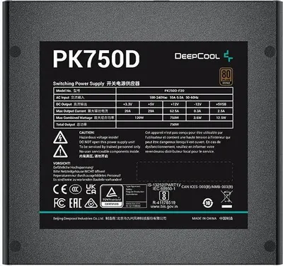 Блок питания 750W Deepcool &amp;lt;R-PK750D-FA0B-EU&amp;gt; 750W ATX (24+4x4+4x6/8пин) 80+ bronze APFC 120mm fan 8xSATA RTL 