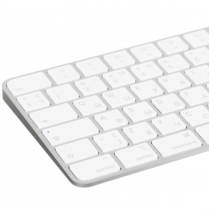 Клавиатура Apple Magic Keyboard с Touch ID Беспроводная ножничная, русская раскладка, серебристая, белая