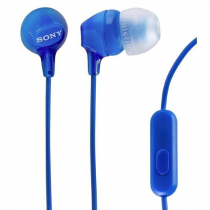 Наушники Sony MDR-EX15AP синий 2.0, внутриканальные, 8 Гц - 22000 Гц, 16Ω, проводной, кабель - 1.2 м