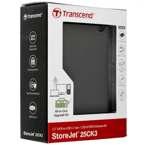 Внешний корпус для HDD SATA 2.5” Transcend TS0GSJ25CK3