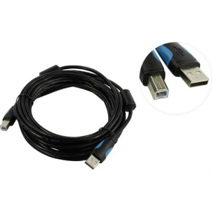 Кабель Vention Черный VAS-A16-B500 USB 2.0 A--&gt;B (5м)