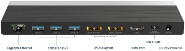 Док-станция WAVLINK WL-UMD01 Pro  USB-C GEN2 4K Universal /100W PowerDelivery Include 20V/6.5A Power Adapter/ 4xUSB3.0/1xUSB C/2xDP, HDMI 4