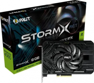 Видеокарта 8Gb Palit GeForce RTX 4060 StormX [NE64060019P1-1070F] PCIe 4.0 8 ГБ GDDR6, 128 бит, 3 x DisplayPort, HDMI, GPU 1830 МГц