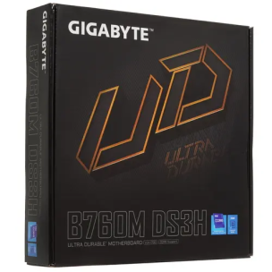 Материнкая плата GIGABYTE B760M DS3H Soc-1700 Intel B760 4xDDR5 mATX AC`97 8ch(7.1) 2.5Gg RAID+VGA+HDMI+DP