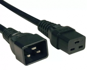 Кабель питания Hyperline PWC-IEC19-IEC20-1.8-BK  IEC 320 C19 - IEC 320 C20 (3x1.5), 16A, прямая вилка, 1.8 м