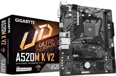 Материнская плата GIGABYTE A520M K V2, SocketAM4, AMD A520, mATX, Ret